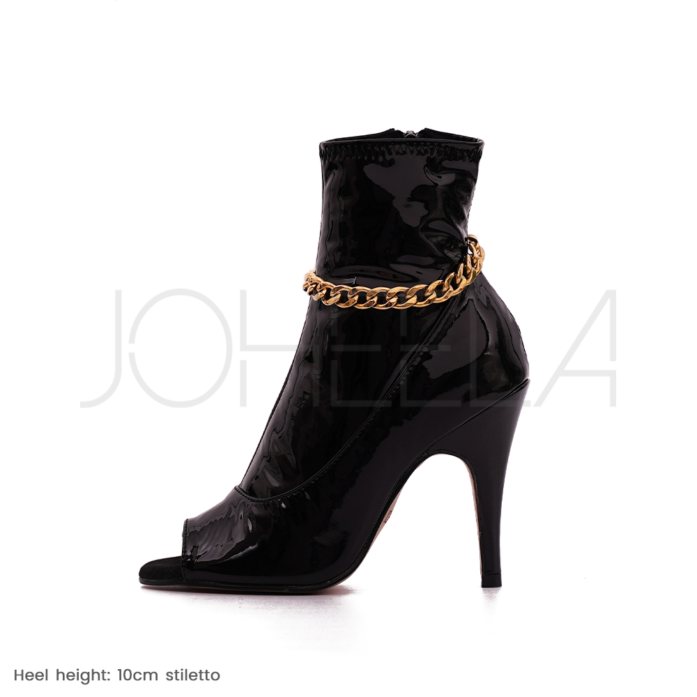 Black heel with gold clearance