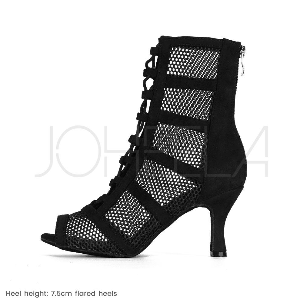 Leana noir -  Paire à la demande - Talons évasés Joheela - Heels dance shoes - Chaussure de danse talon