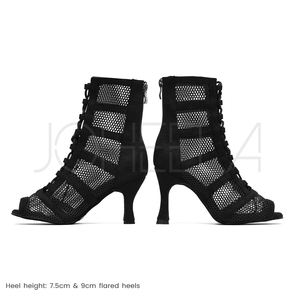 Leana noir -  Paire à la demande - Talons évasés Joheela - Heels dance shoes - Chaussure de danse talon