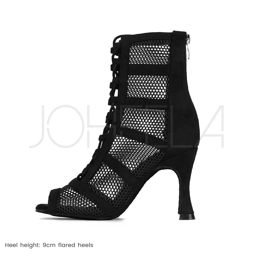 Leana noir -  Paire à la demande - Talons évasés Joheela - Heels dance shoes - Chaussure de danse talon