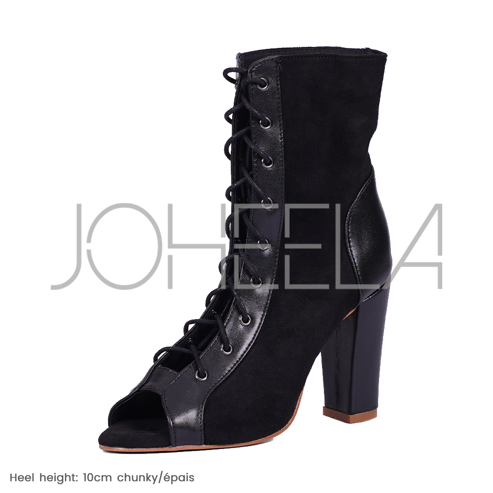 Emma - noir - Paire à la demande Joheela - Heels dance shoes - Chaussure de danse talon