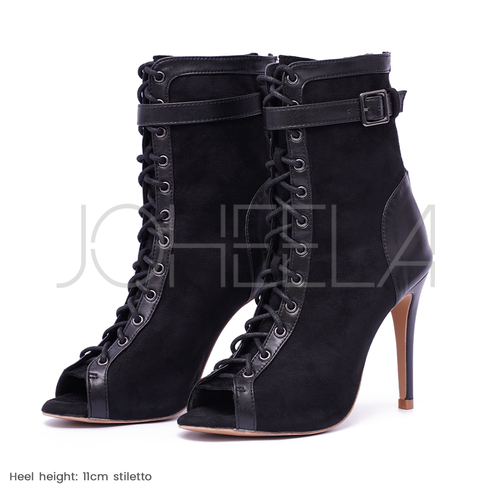 Sandali Con Tacco Donna - Eleganti E Sexy Con Lacci, 7cm, Nero, Per Serate E Ballo - Foto 11