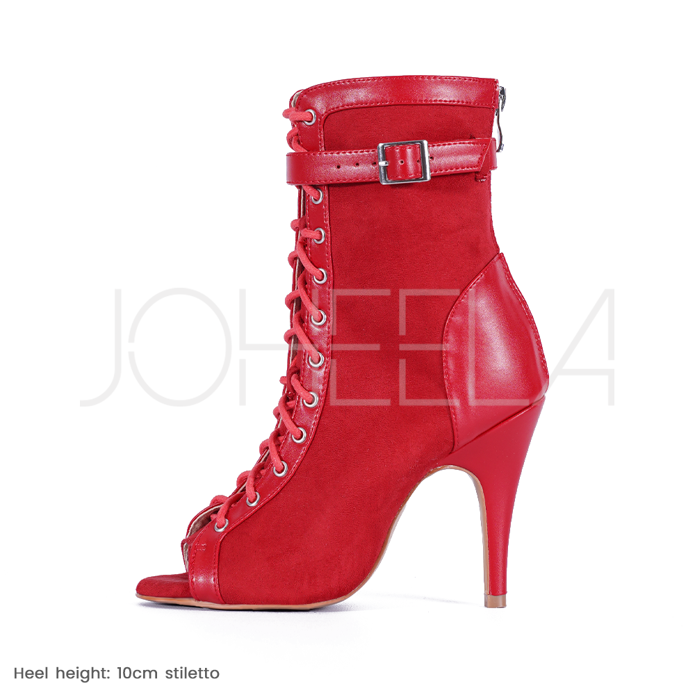 Emily Rouge Chaussures de danse a talons stilettos Personnalisable Dance heels shoes Joheela