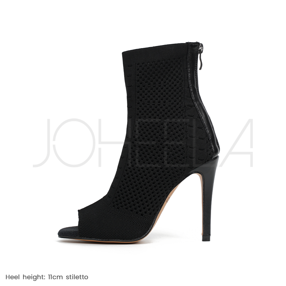 Lou ankle boots open toe socks Chaussures de danse a talons Dance heels shoes Joheela